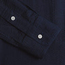 Gitman Vintage M Button Down Shirt Overdye Seersucker Shirt, Navy