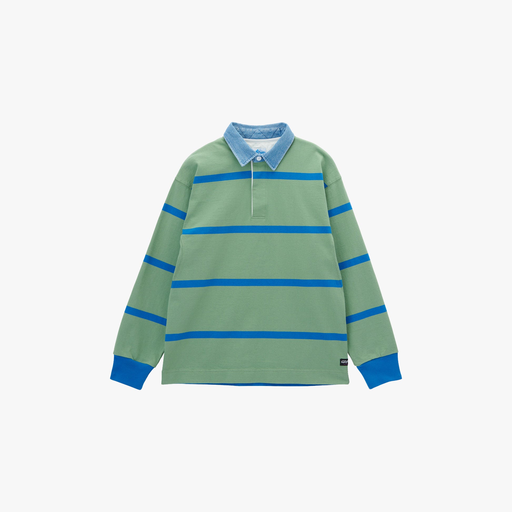 Gramicci Langdon Rugby Shirt - Olive/Blue
