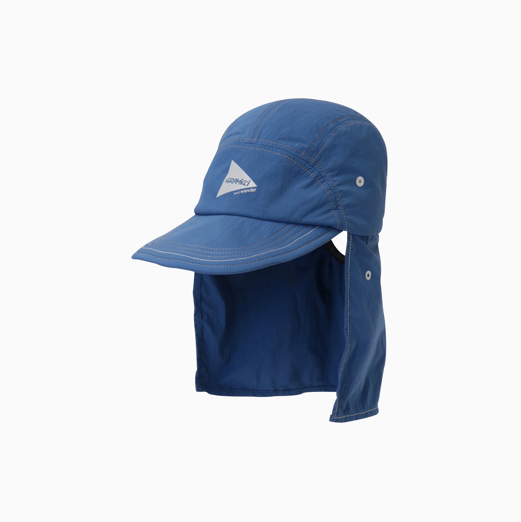 Gramicci x And Wander U Hat Blue Brushed Nylon Sunshade Cap