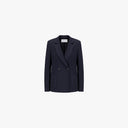 Harris Wharf Blazers D.B. Blazer w/ Shoulder Pads Crepe Viscos - Navy Blue