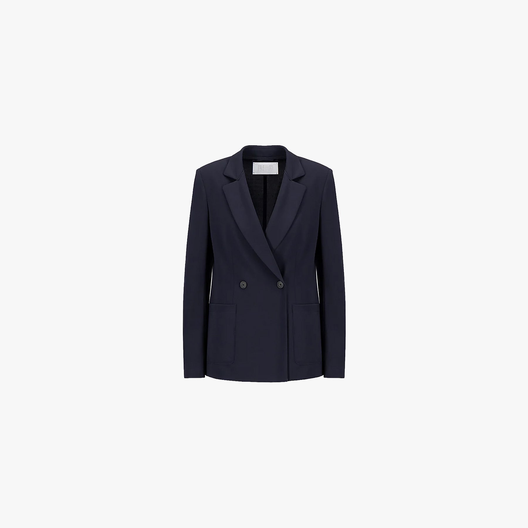 Harris Wharf Blazers D.B. Blazer w/ Shoulder Pads Crepe Viscos - Navy Blue