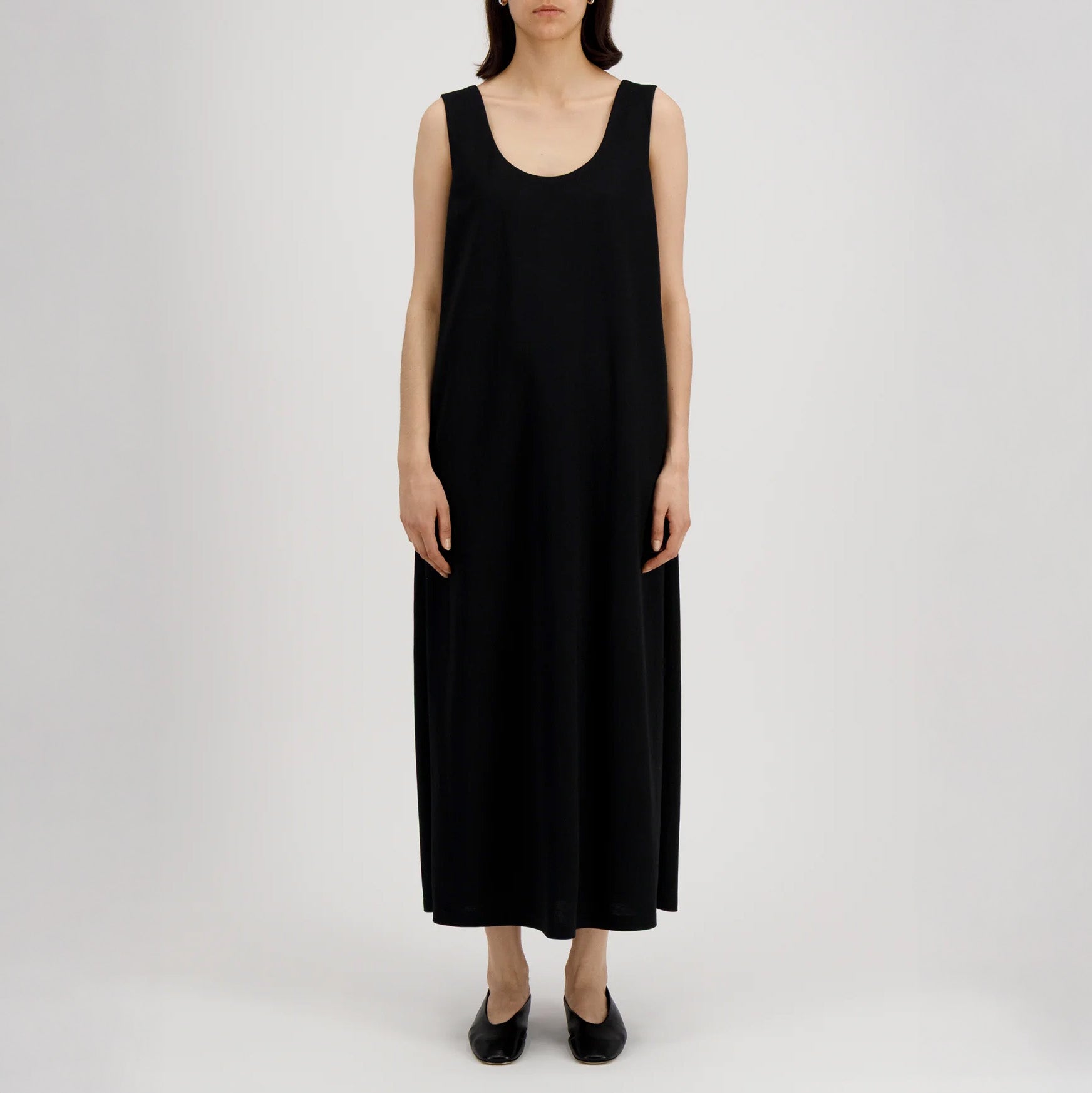 Harris Wharf Dress Maxi Slip Dress Rayon - Black