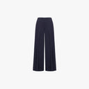 Harris Wharf Pants Flared Trousers Crepe Viscose - Navy Blue