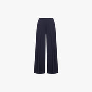 Harris Wharf Pants Flared Trousers Crepe Viscose - Navy Blue