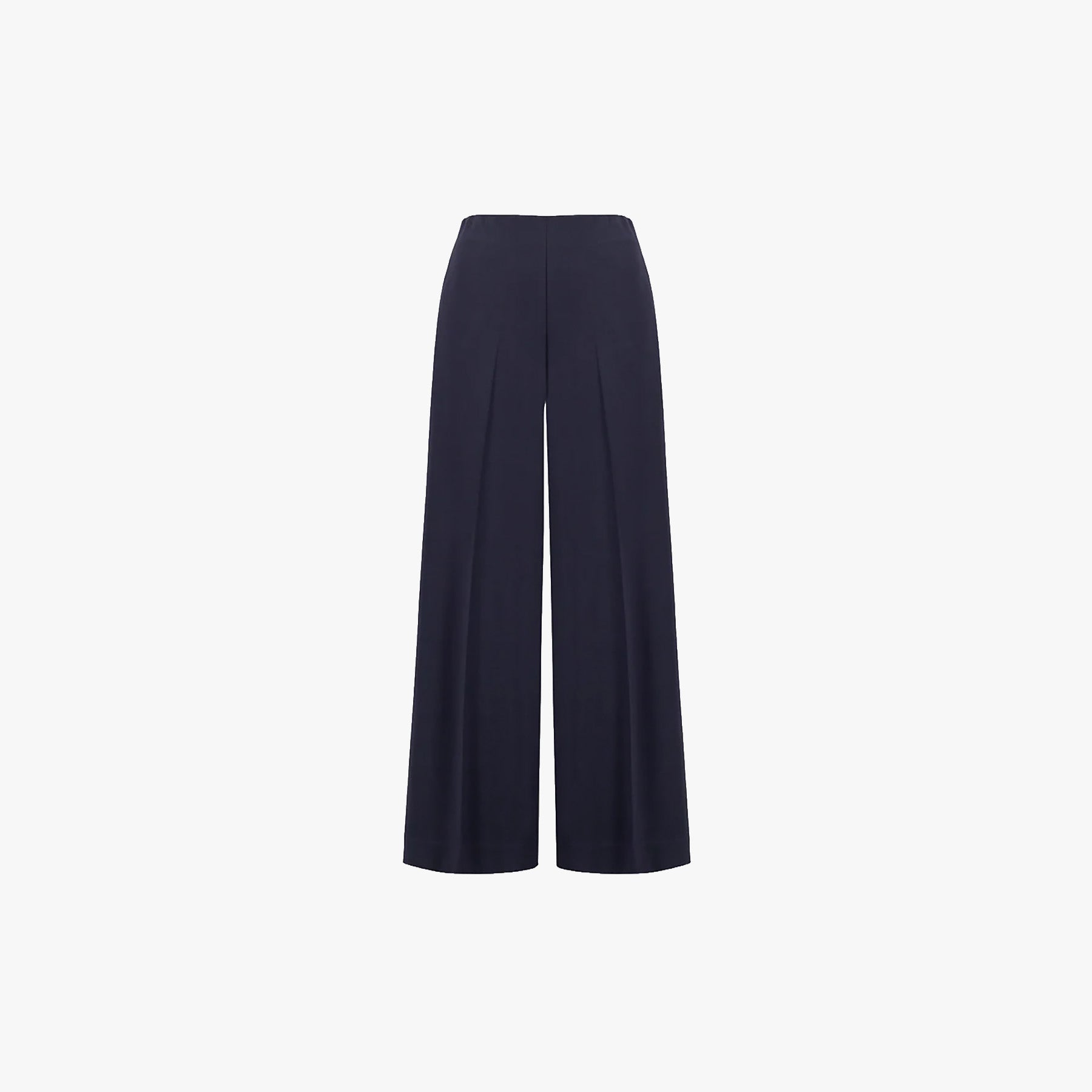 Harris Wharf Pants Flared Trousers Crepe Viscose - Navy Blue