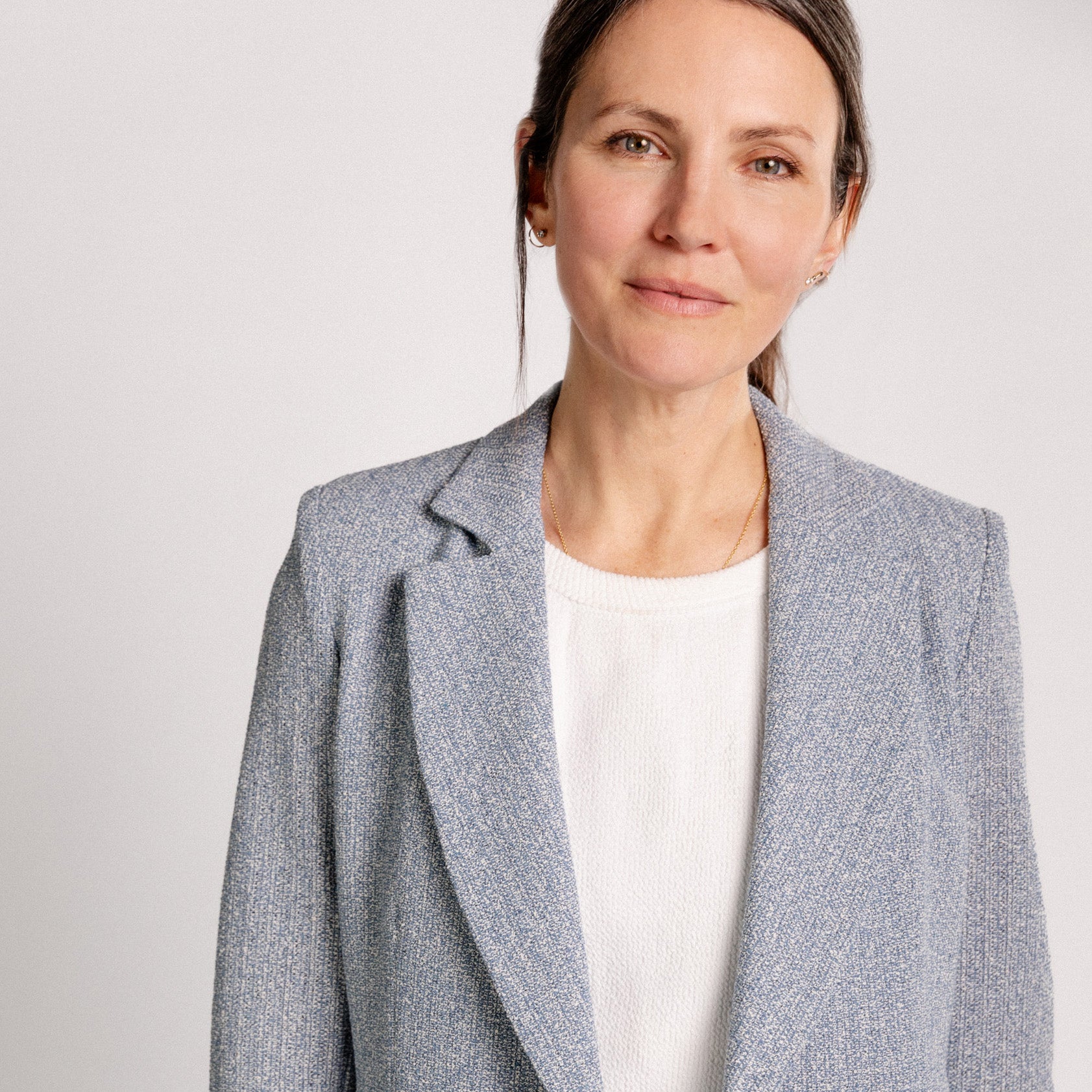 Harris Wharf W Blazer W Double Breasted Bicolor Blazer, Denim