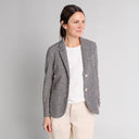 Harris Wharf W Blazer W Stand Up Collar Bicolor Blazer Frize, White & Black