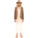Harris Wharf W Blazer W Stand Up Collar Pique Blazer, Tobacco