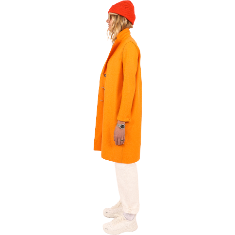Harris Wharf W Coat W Overcoat Lt Pressed Wool, Orange Peel
