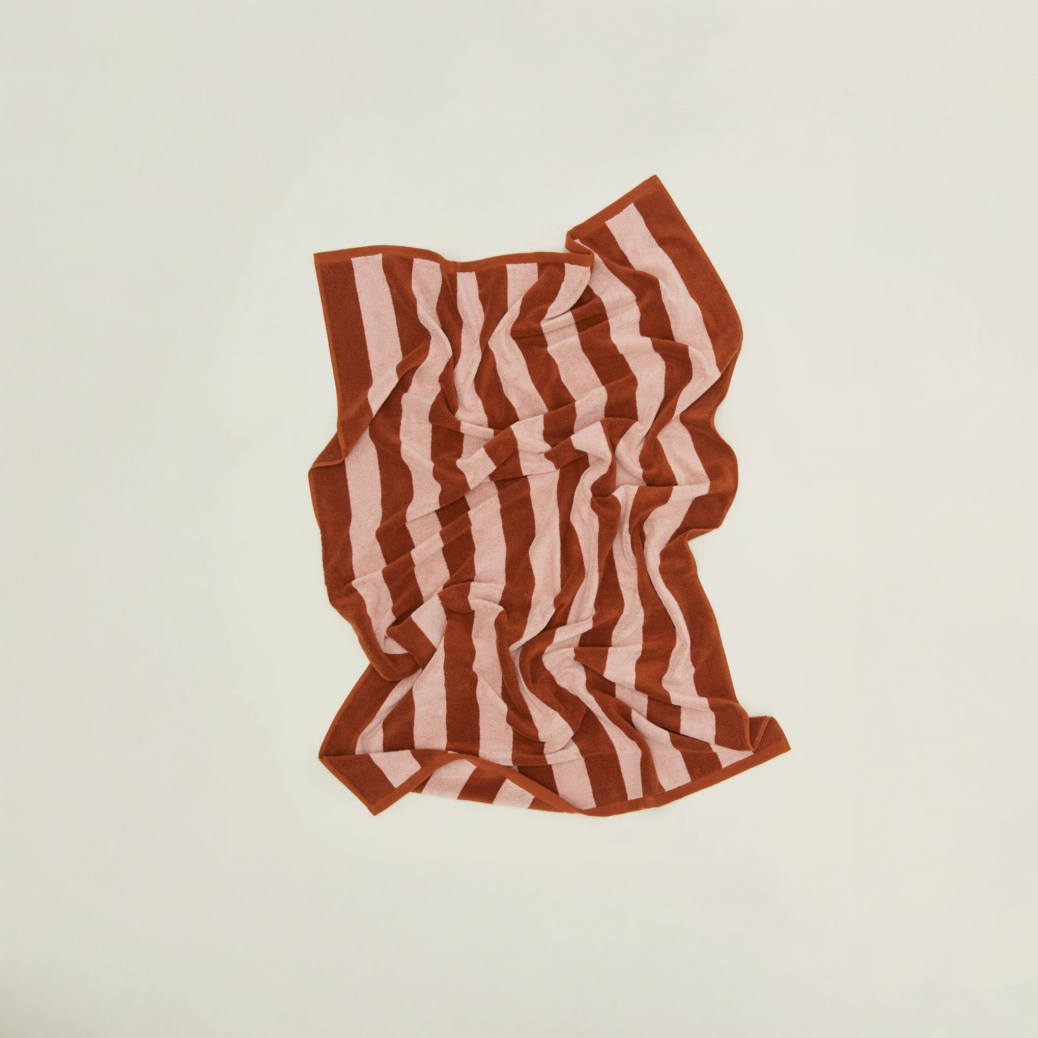 Hawkins New York Bath Blush/Terracotta / O/S Simple Striped Terry Towel, Blush/Terracotta