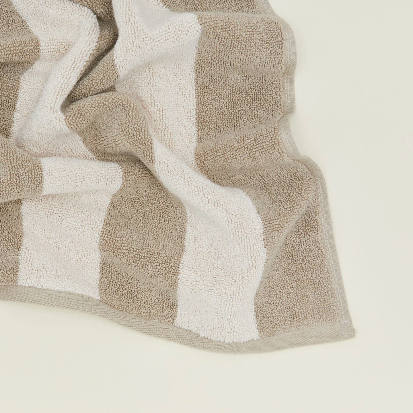 Hawkins New York Bath Simple Striped Terry Bath Mat, Ivory/Flax