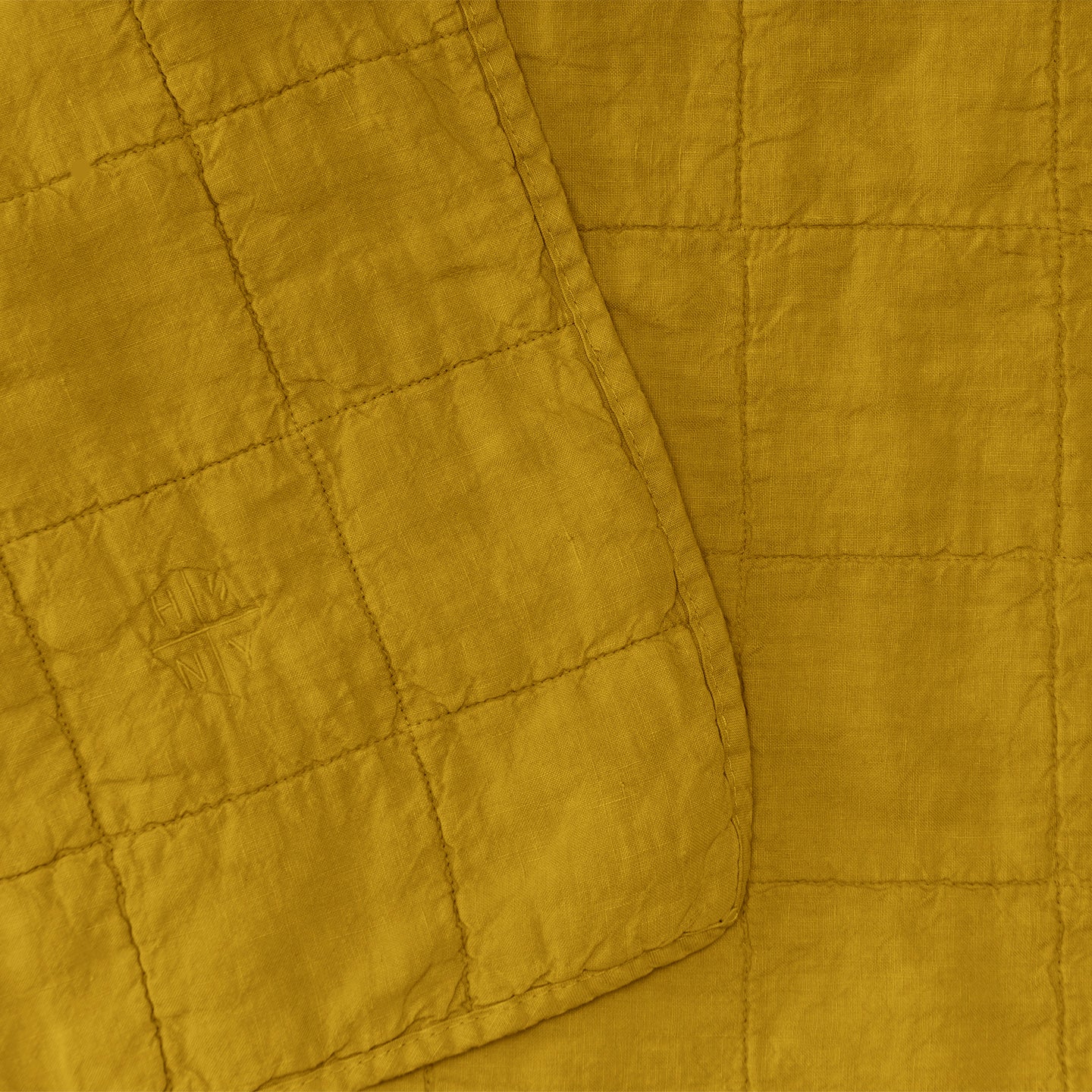 Hawkins New York Bedding Mustard Simple Linen Quilt - King