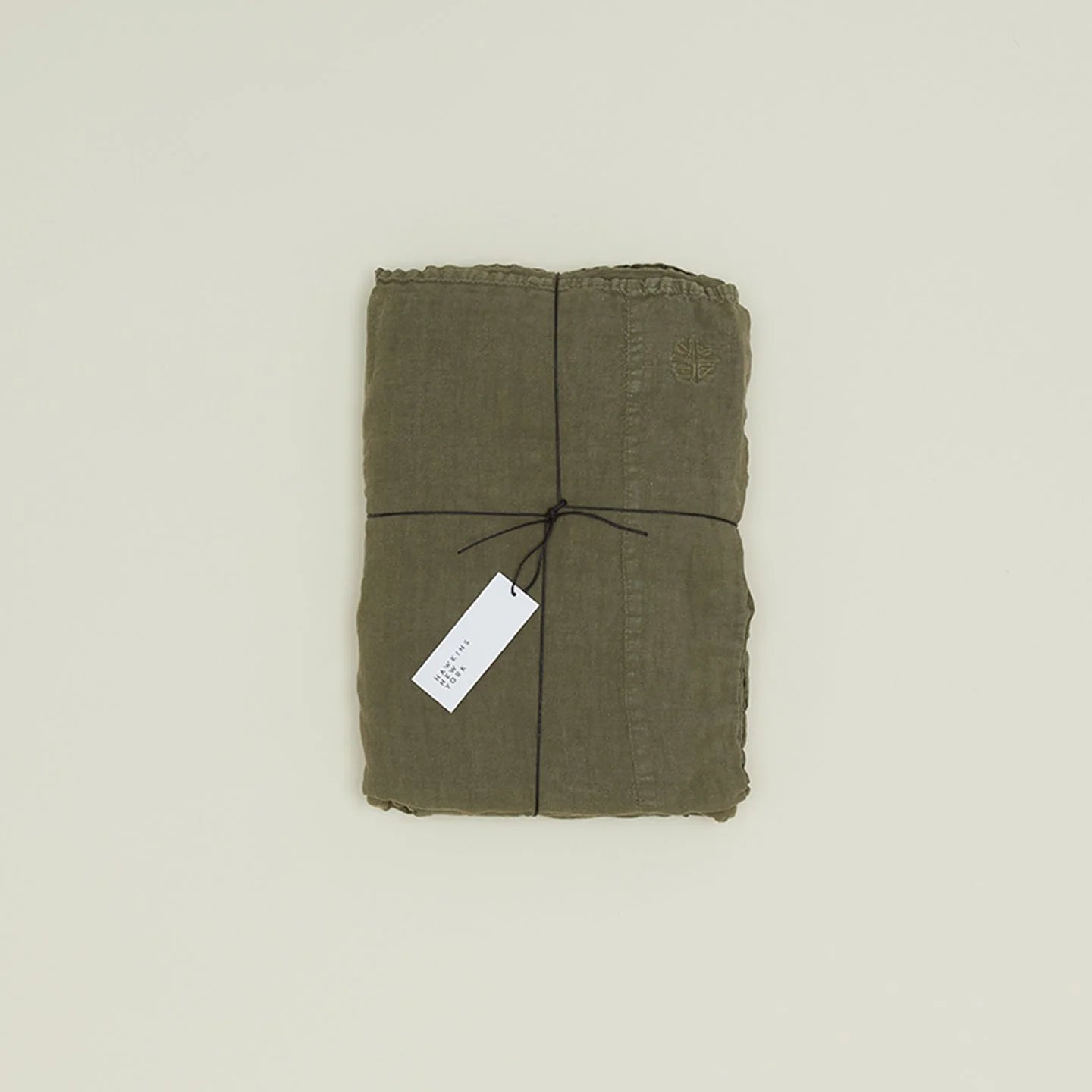 Hawkins New York Bedding Olive Simple Linen Bedding - Queen Flat Sheet