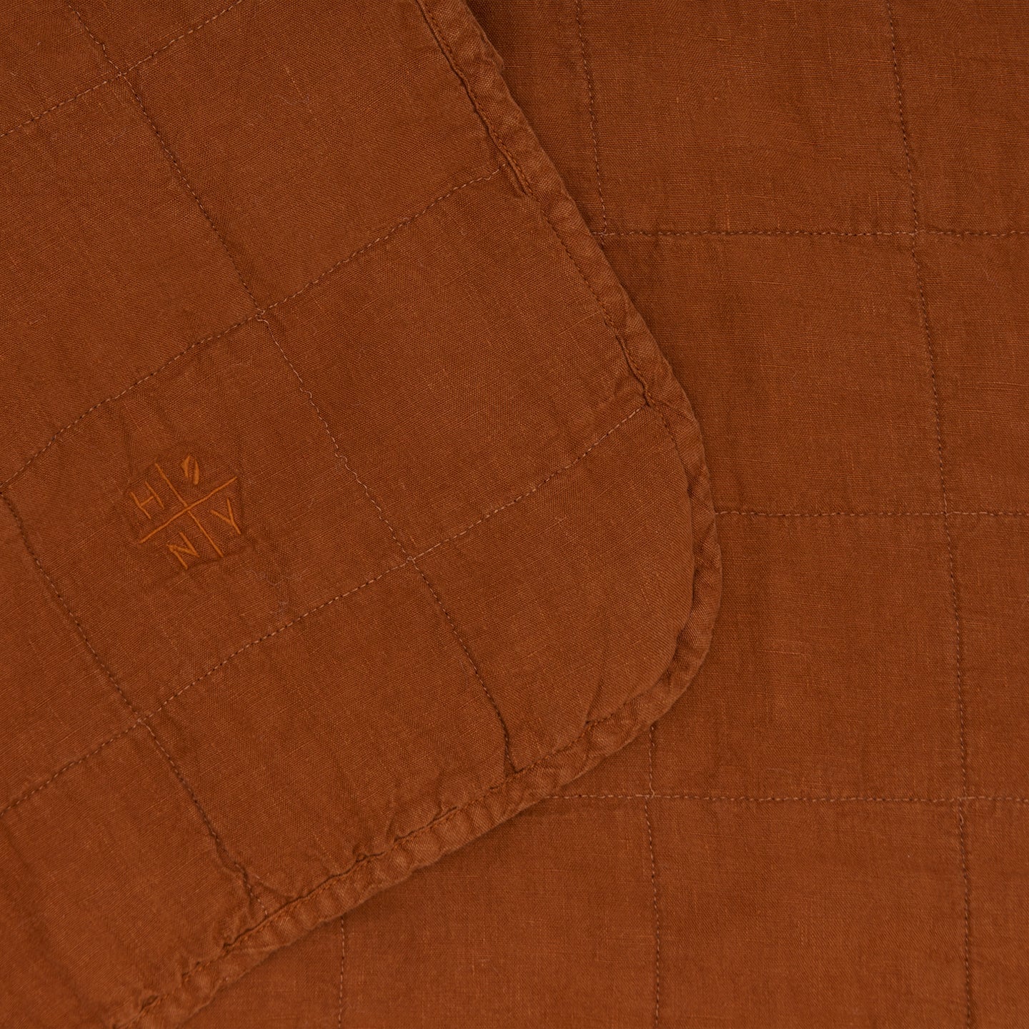 Hawkins New York Bedding Terracotta Simple Linen Quilt - King