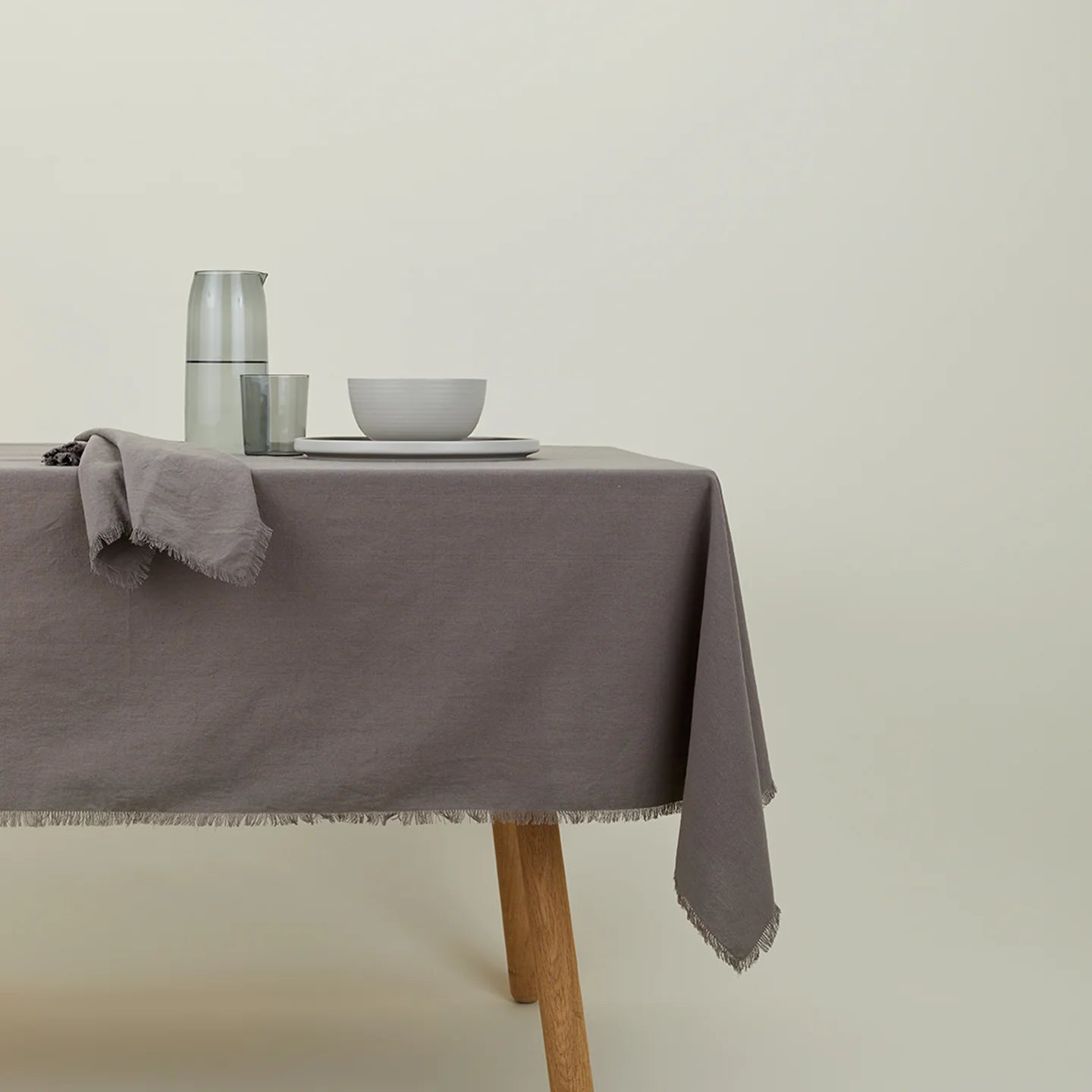Hawkins New York PANTRY - Kitchen Essential Cotton Tablecloth, Dark Grey
