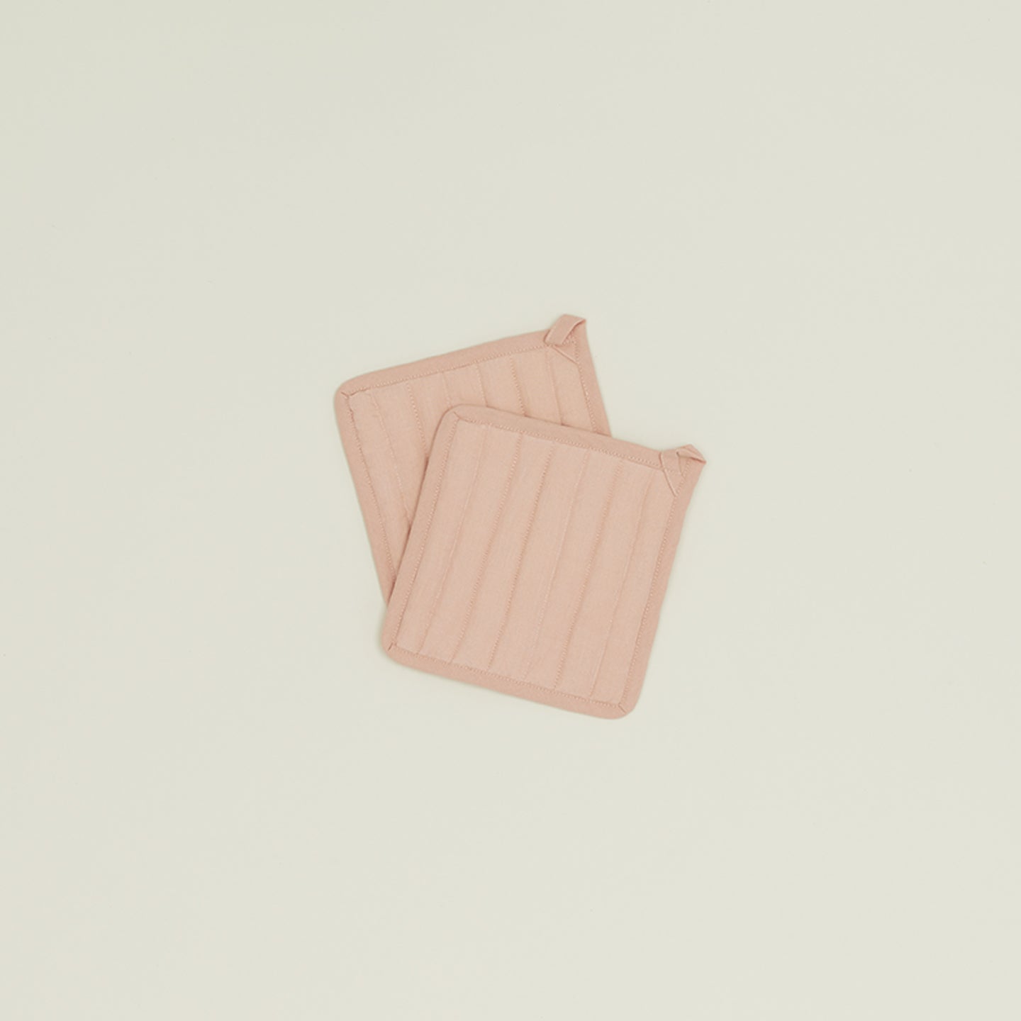 Hawkins New York PANTRY - Kitchen One Size Simple Linen Pot Holder (Set of 2), Blush