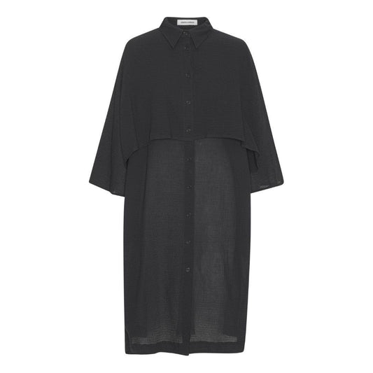 Henrik Vibskov fw23 W Dress Slip Shirtdress, 999 Black