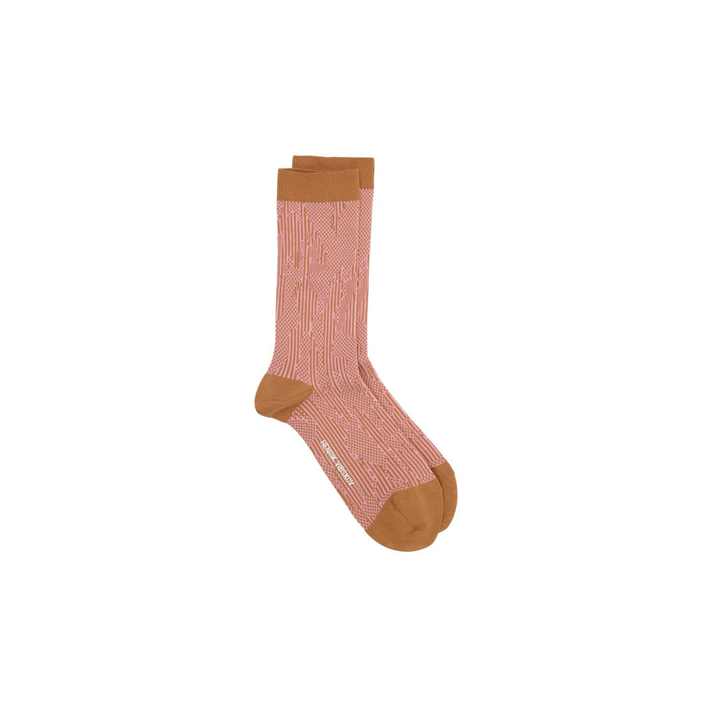 Henrik Vibskov W Socks Brown Orange Handsome Grid Handsome Hands Socks Femme
