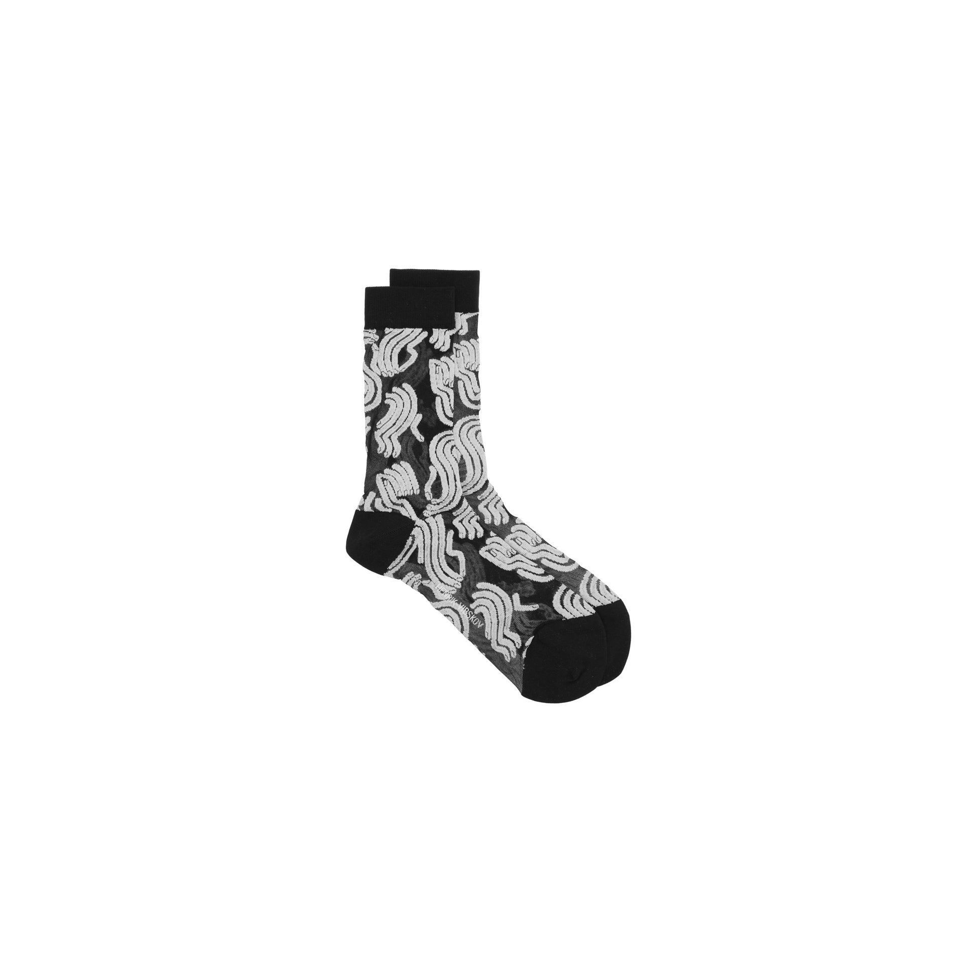 Henrik Vibskov W Socks white-fingers-black Sunny Fingers Transparent Socks Femme