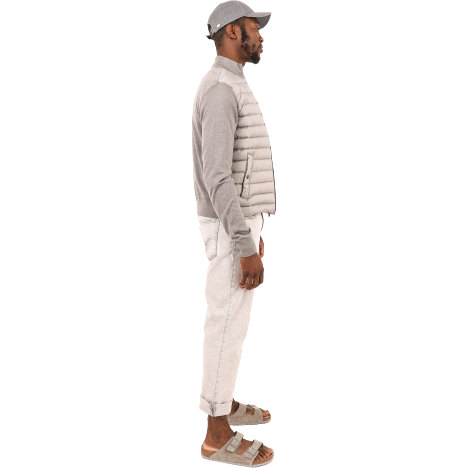 Herno M Midlayer Jacket Men's Zip Front Cardigan, Grey