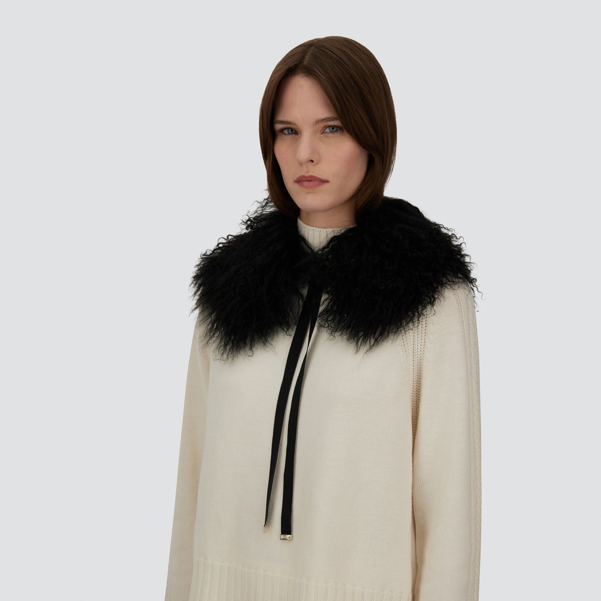 Herno Scarves Mongolian Collar - Nero