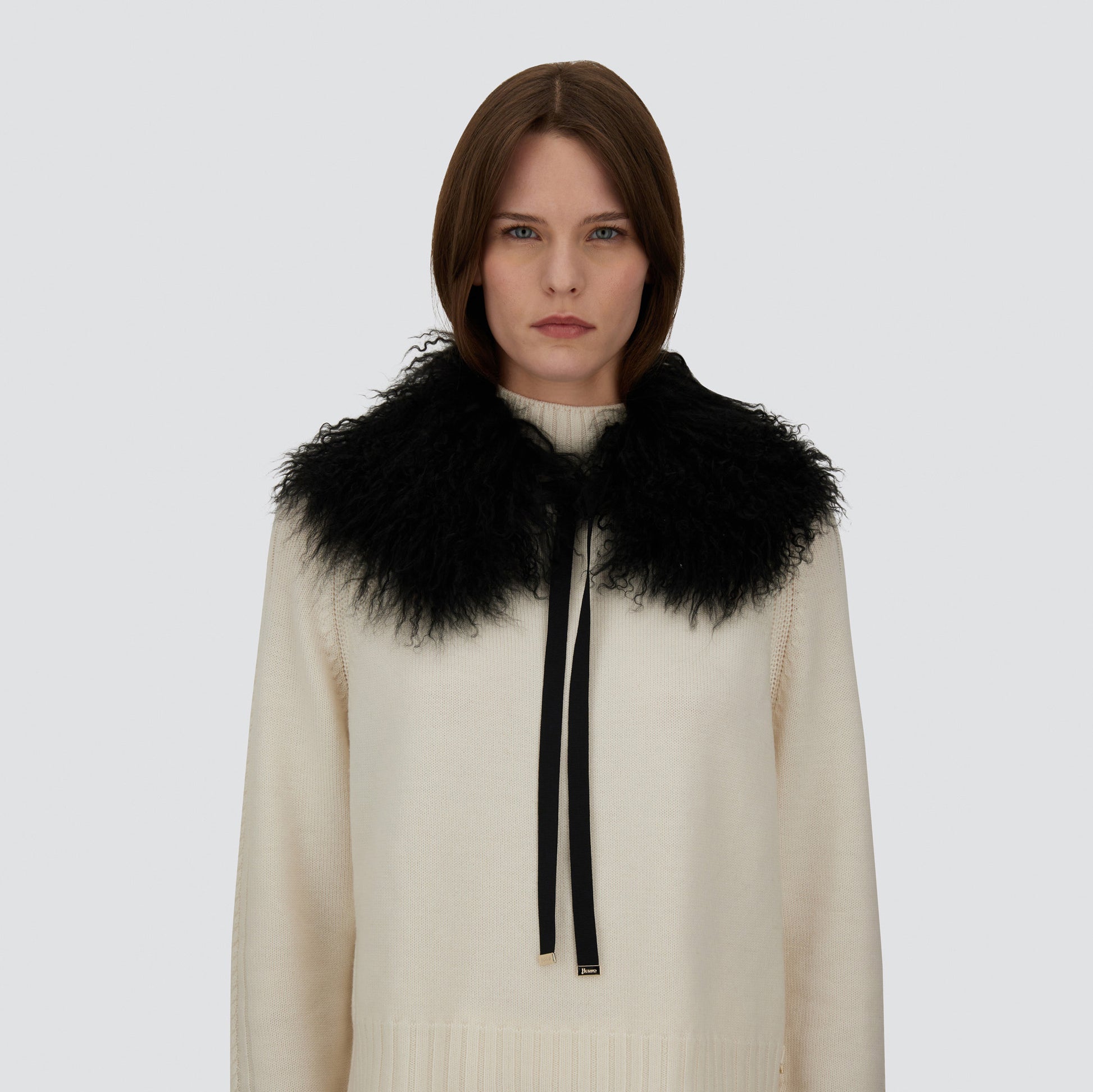 Herno Scarves Mongolian Collar - Nero