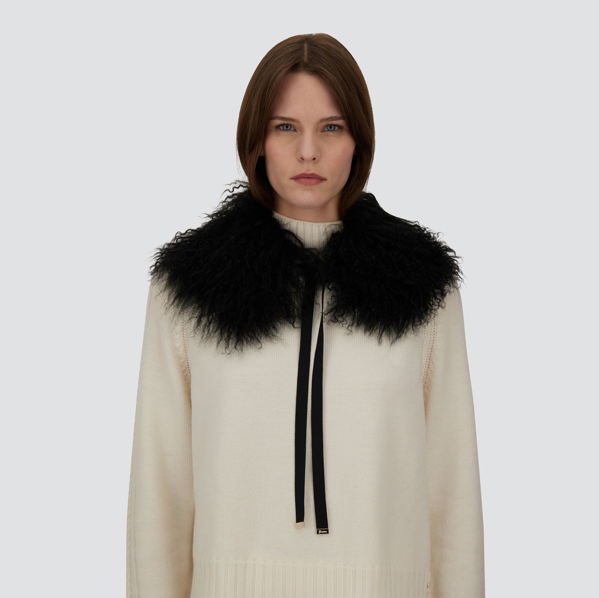 Herno Scarves Mongolian Collar - Nero