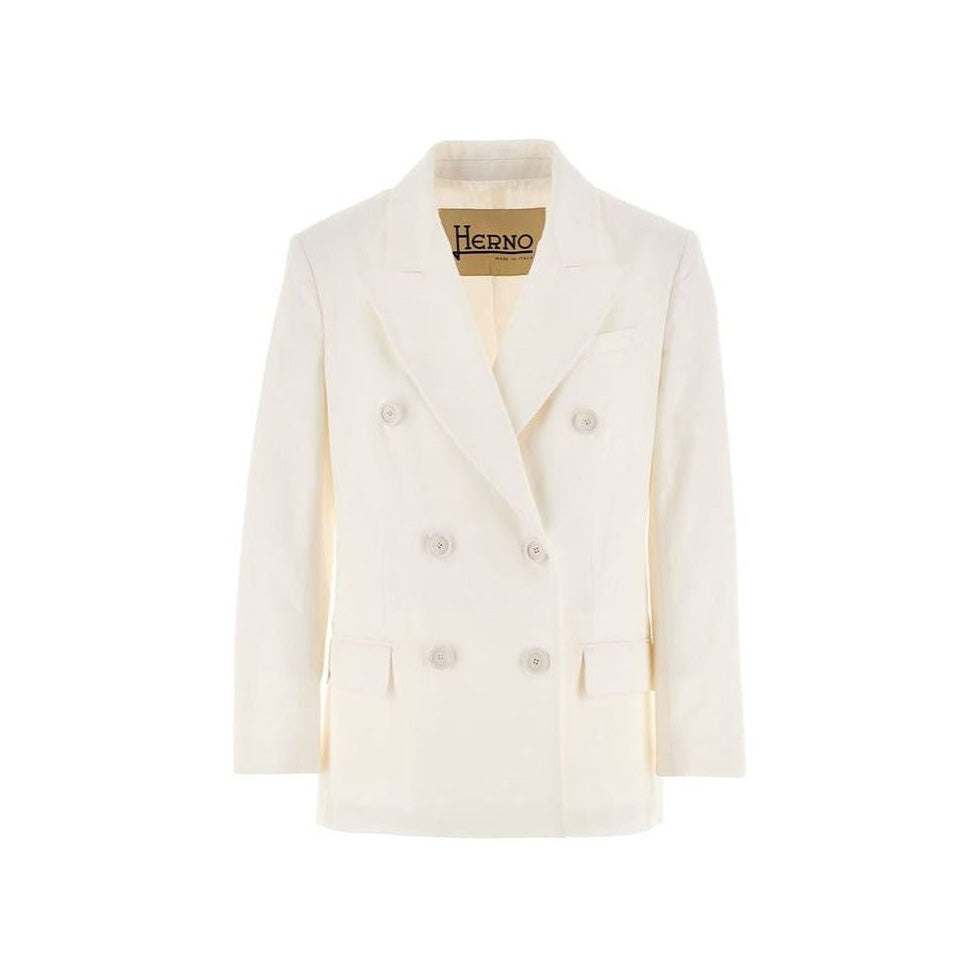 Herno W Blazer W Light Linen DB Blazer, Bianco