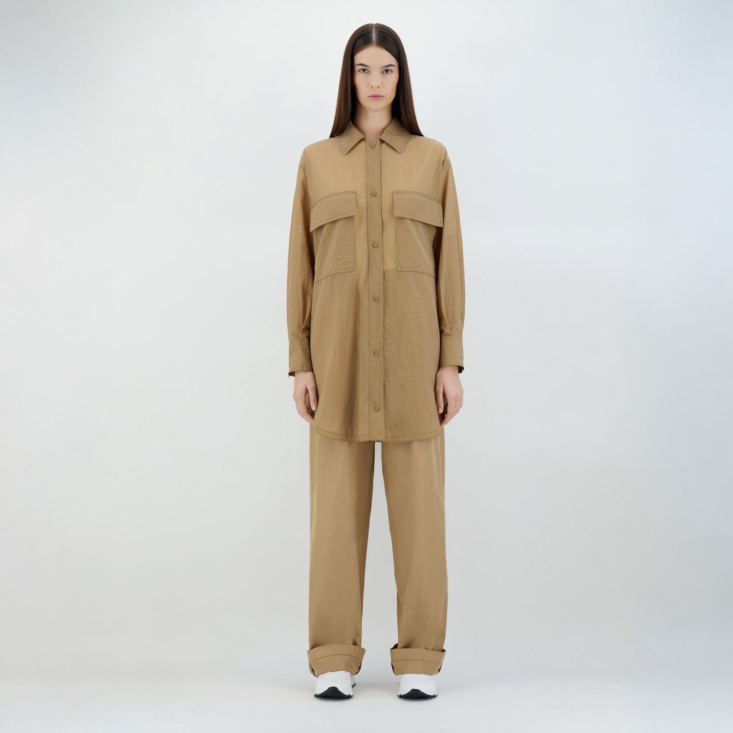 Herno W Jacket W Ripstop Shirt Jacket, Verde Militare