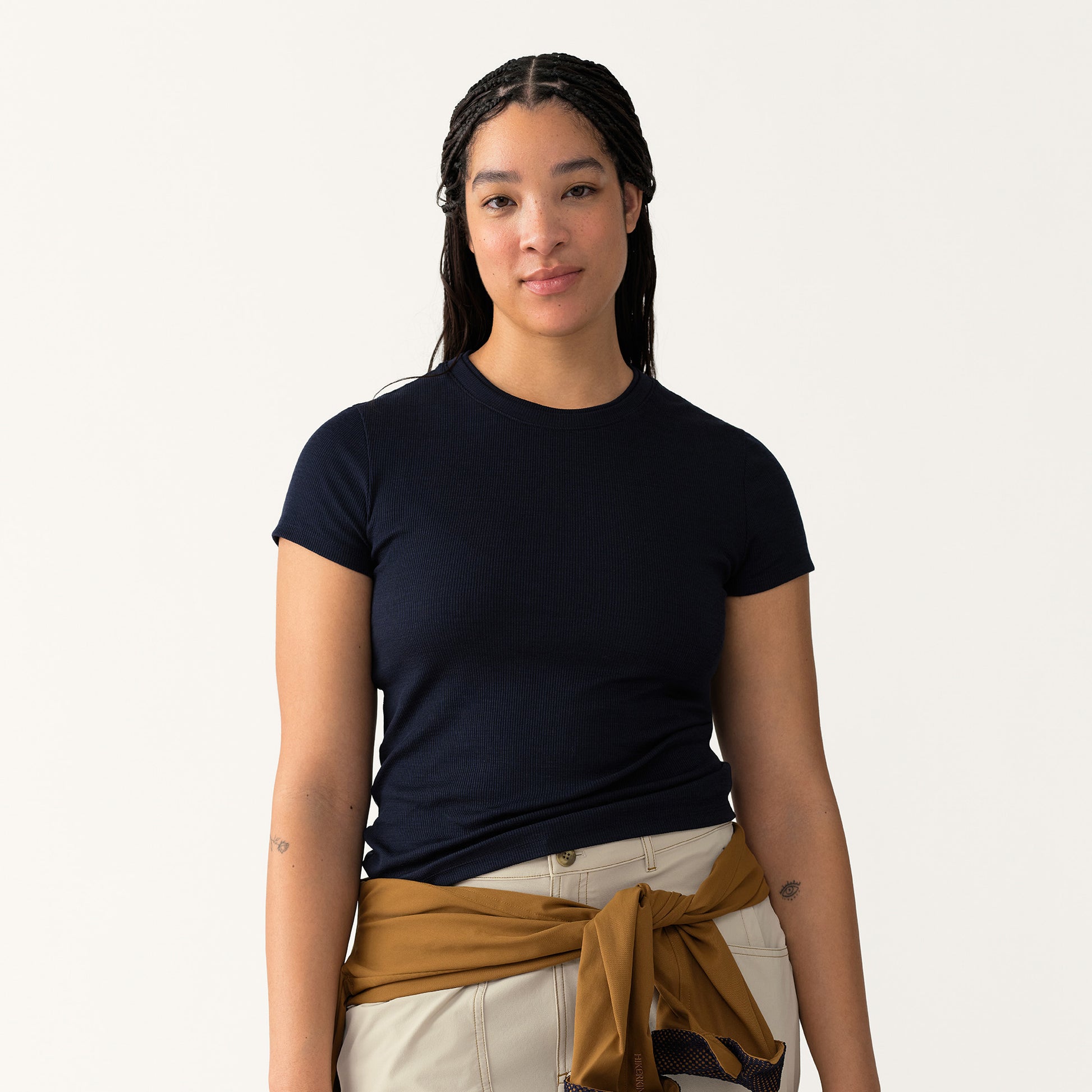 Hikerkind Shortsleeve Ribbed Merino Tee - Woad