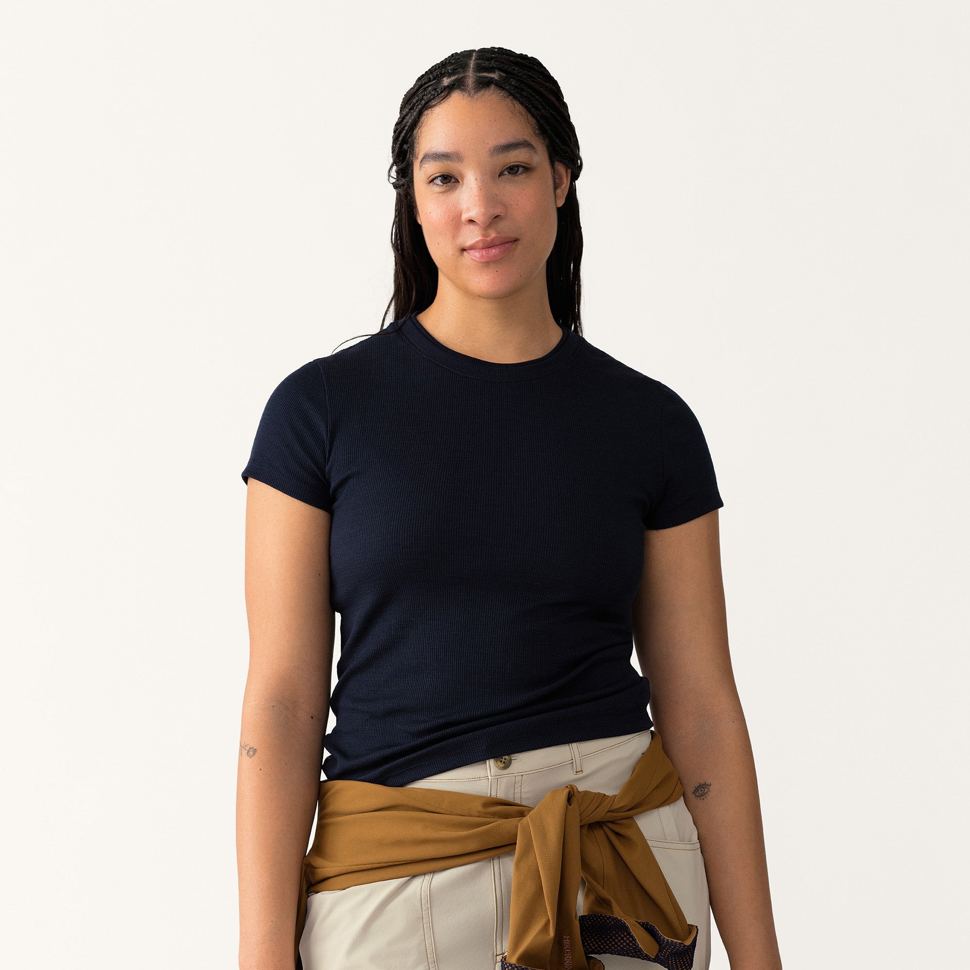Hikerkind Shortsleeve Ribbed Merino Tee - Woad