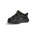 The Hoka U Ora Primo in black features a thick slip-on comfort sole and chunky laces, set against a plain white background.