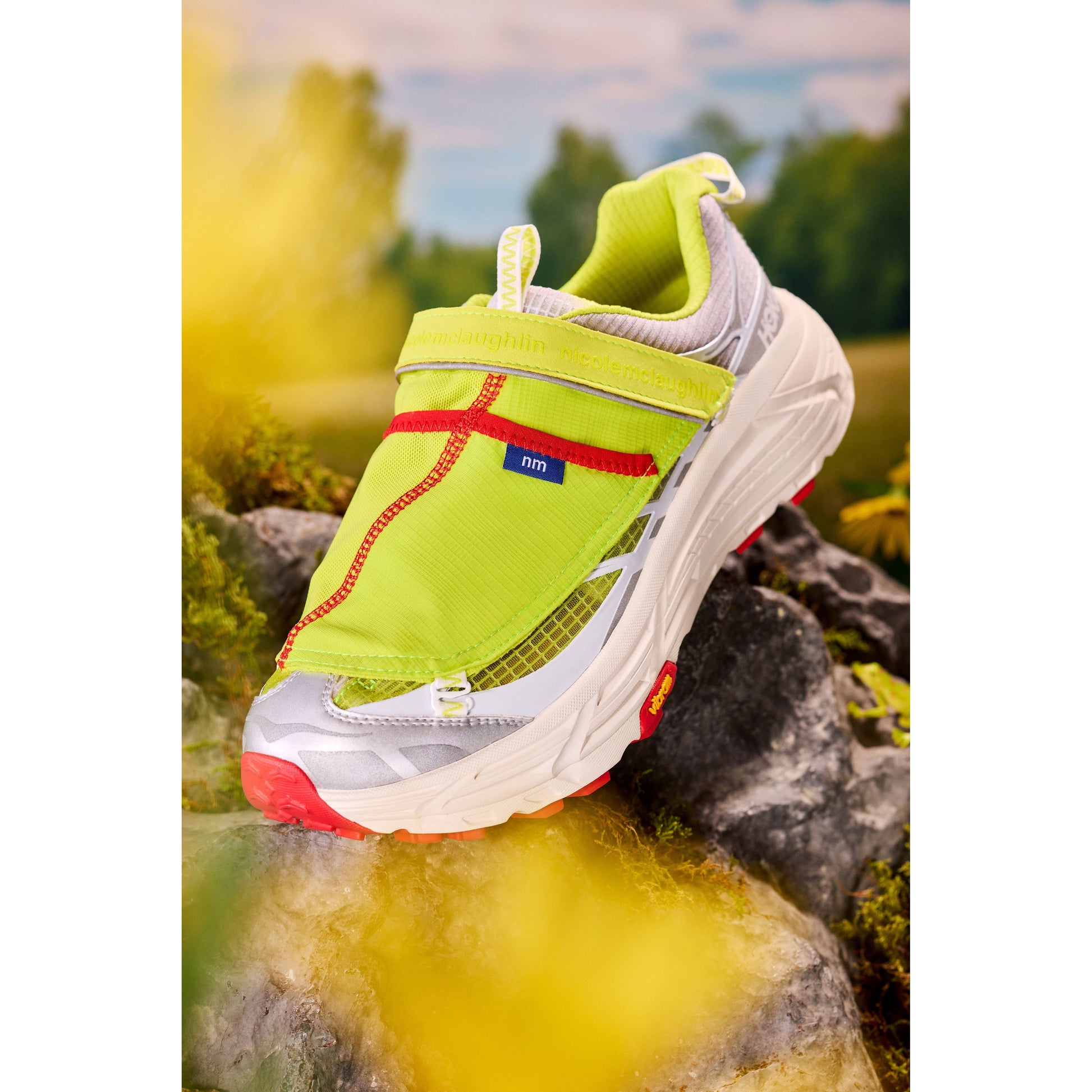 Hoka U Hiking Boots Mafate THREE2 Nicole McLaughlin, White/Neon Yellow