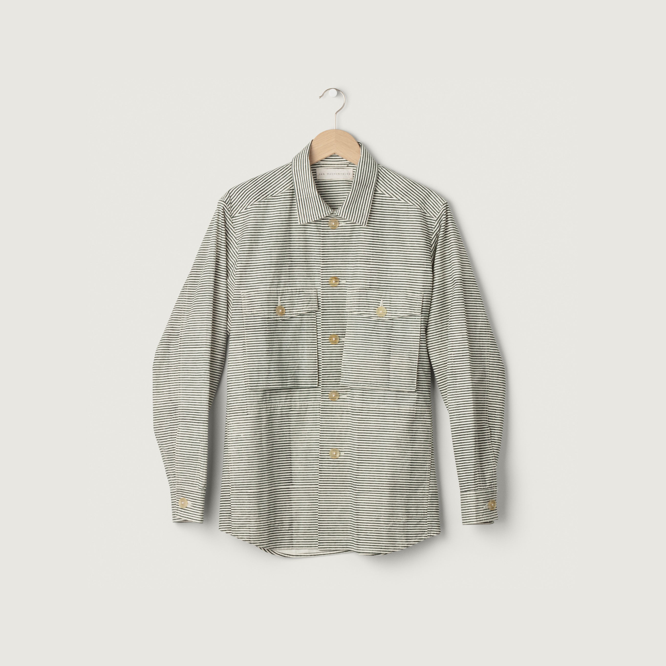 Jan Machenhauer M Jacket Zigja Jacket, Block Print Green Stripe