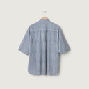 Jan Machenhauer M S/S Button Down Fred S/S Shirt, Block Print Navy Stripe