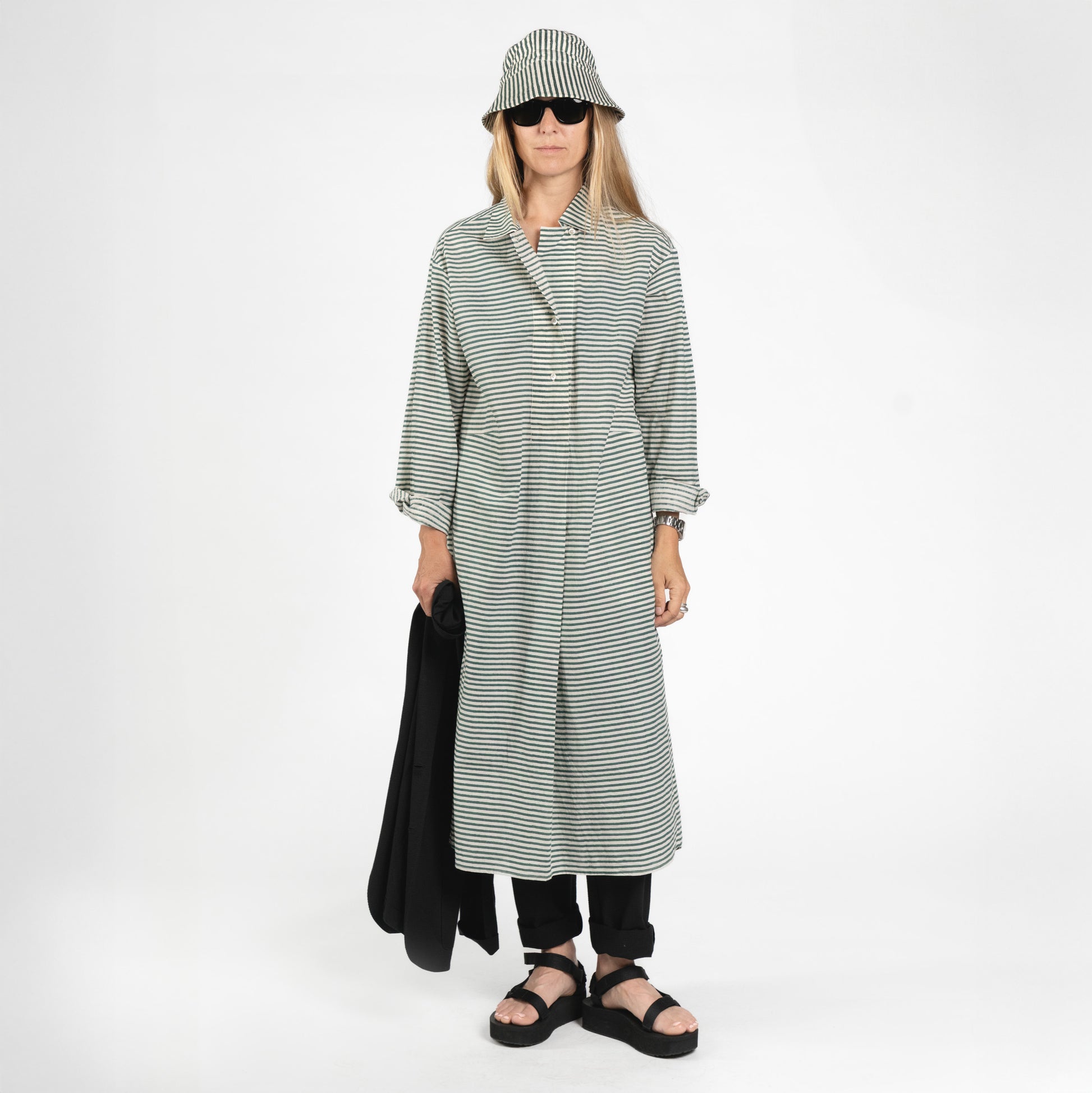 Jan Machenhauer W Dress Paloma Dress, Block Print Green Stripe