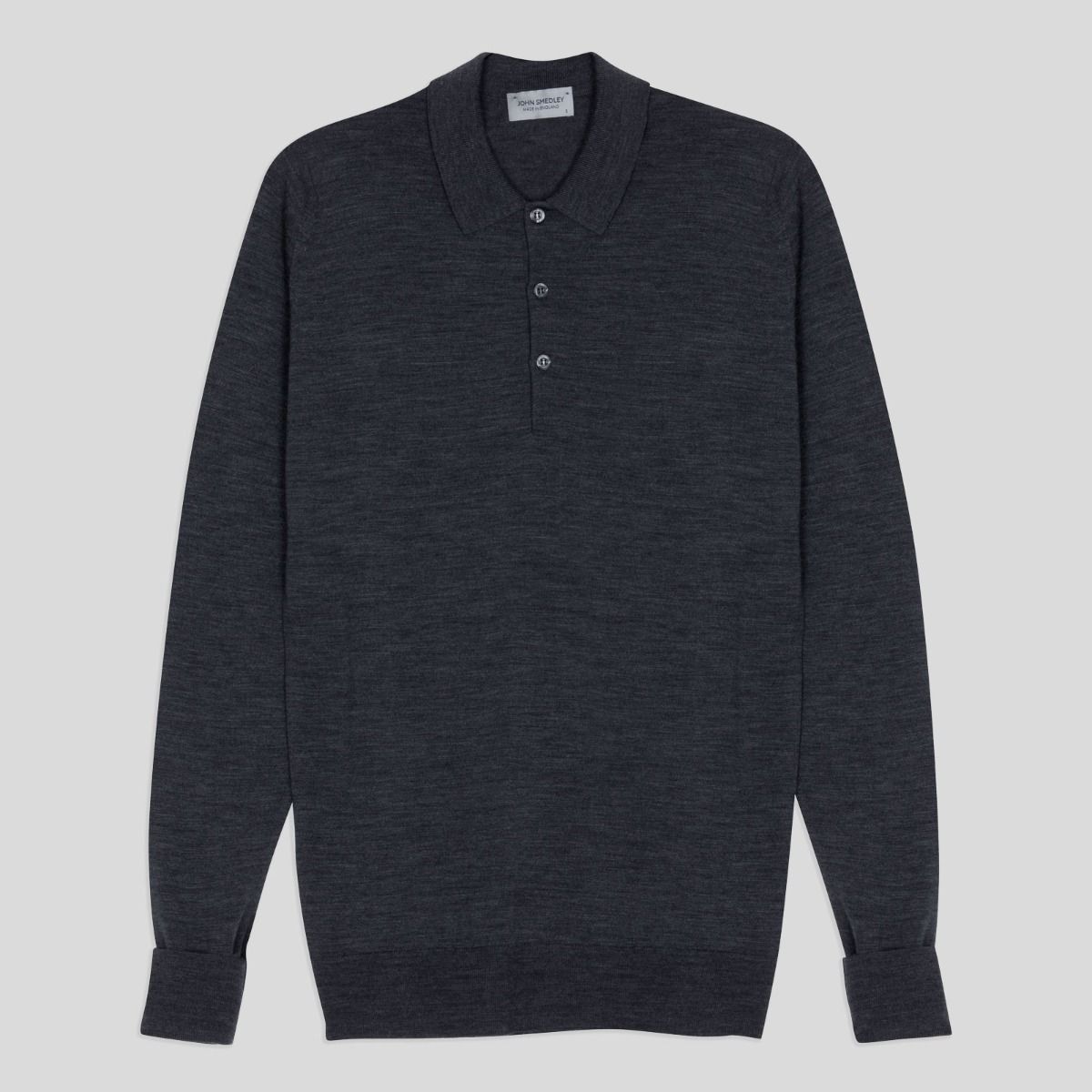 John Smedley M Sweater Cotswold Polo Shirt - Charcoal