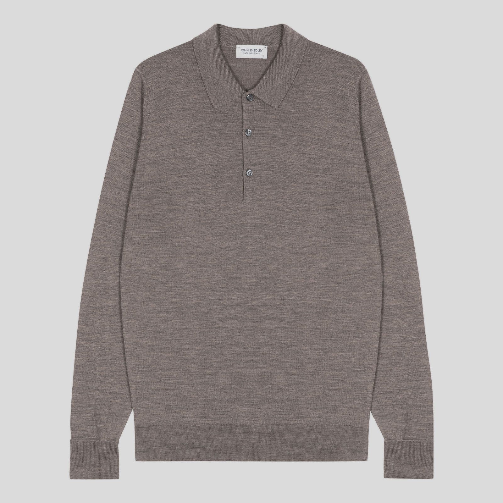 John Smedley M Sweater Cotswold Polo Shirt - Mushroom