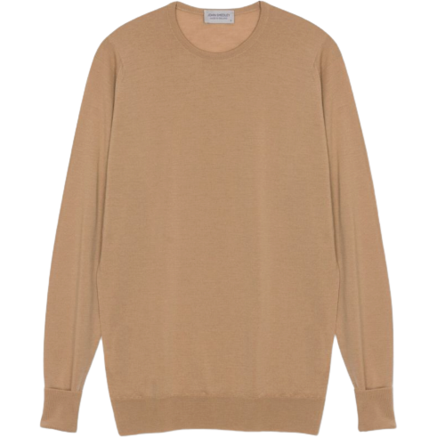 John Smedley M Sweaters Marcus Crew Pullover, Light Camel