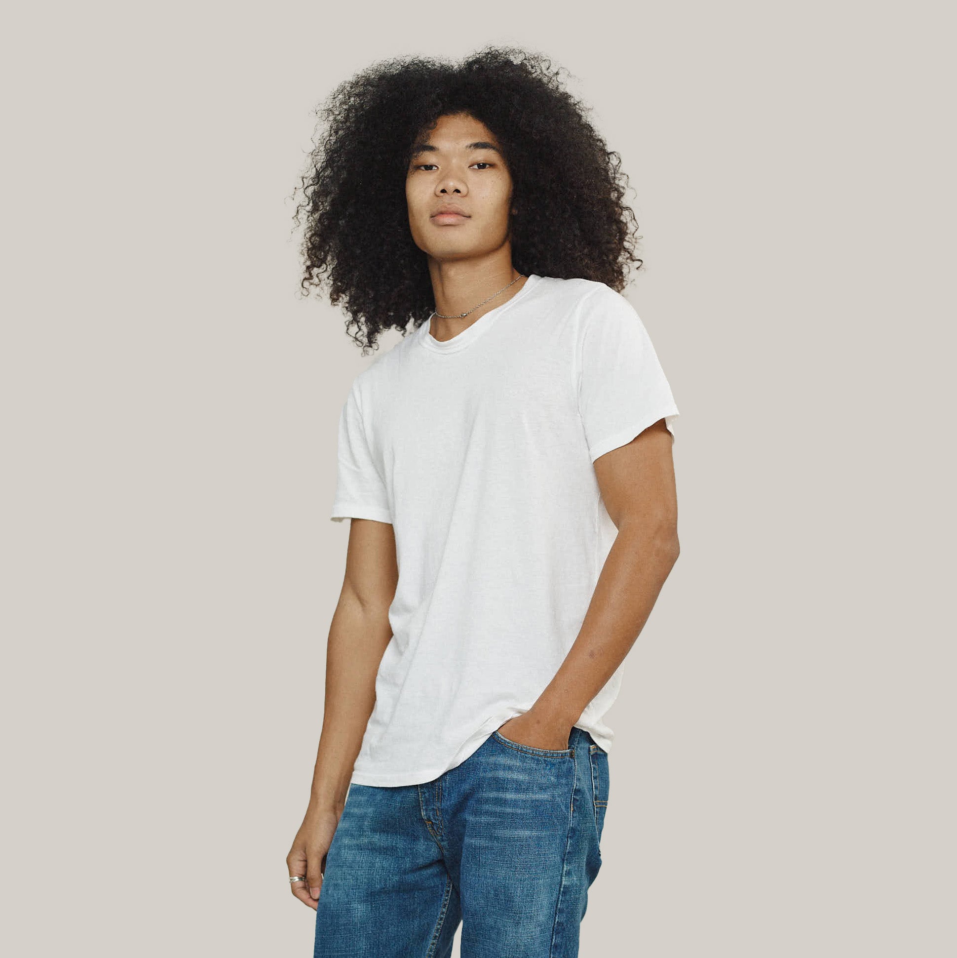 Jungmaven W T-Shirts Basic Tee 3.6oz, Washed White