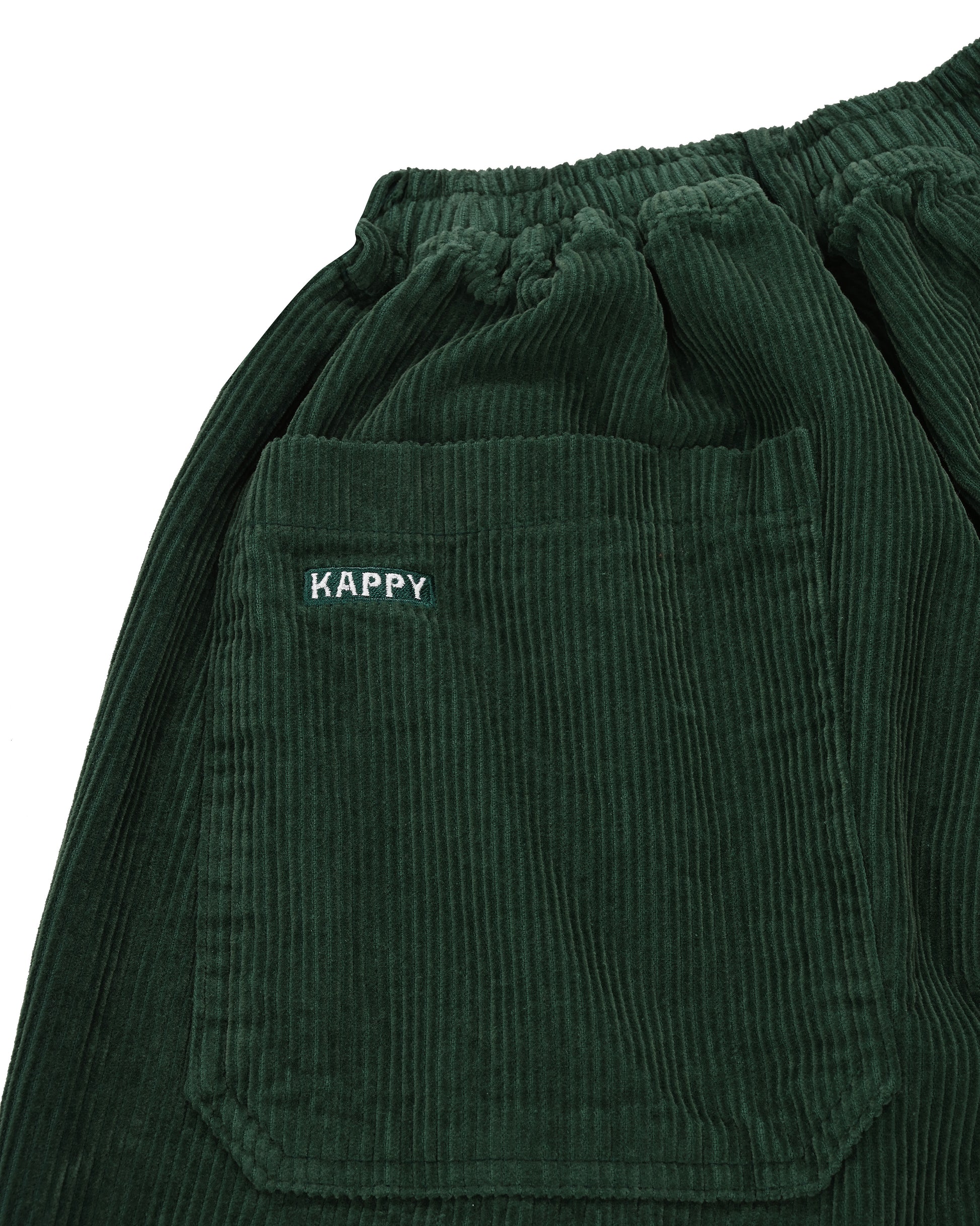 Kappy Pants Forest / O/S One Tuck Fatigue Corduroy Pants - Forest