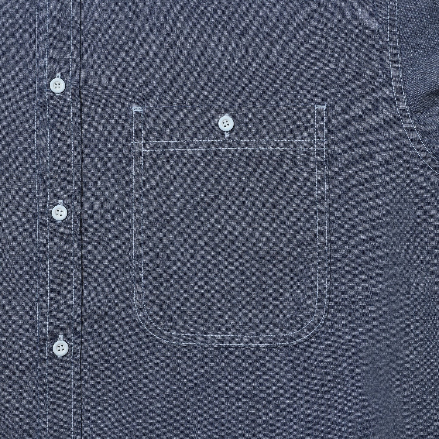 Kappy SS24 U Shirting 2 Pocket Denim Shirt, Blue