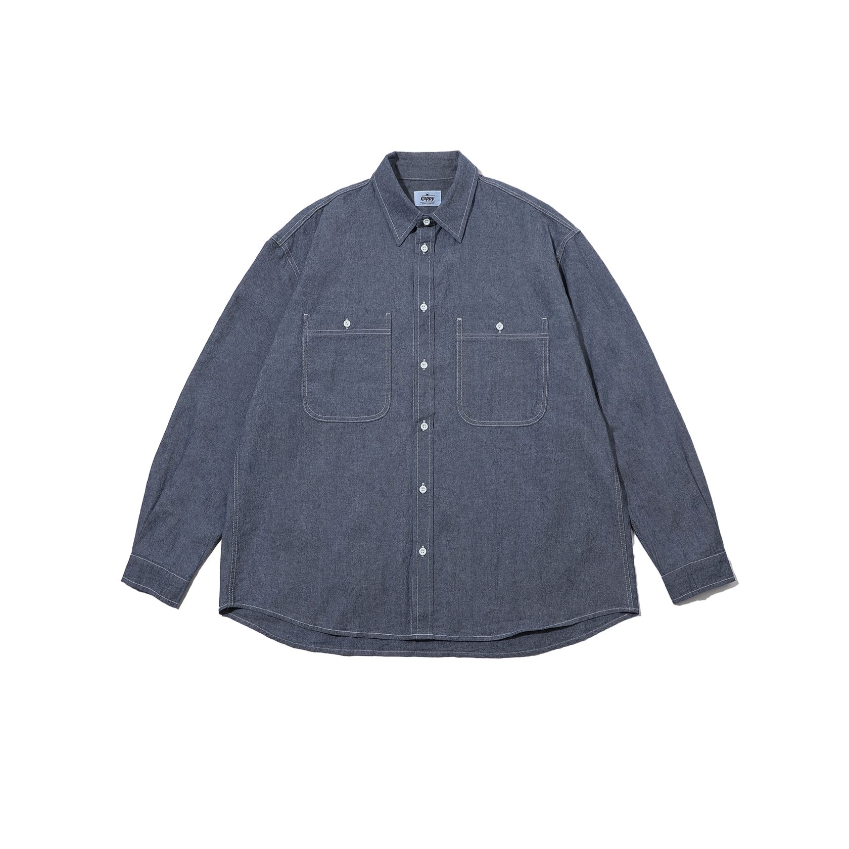 Kappy U LS Button Down Shirt 2 Pocket Denim Shirt