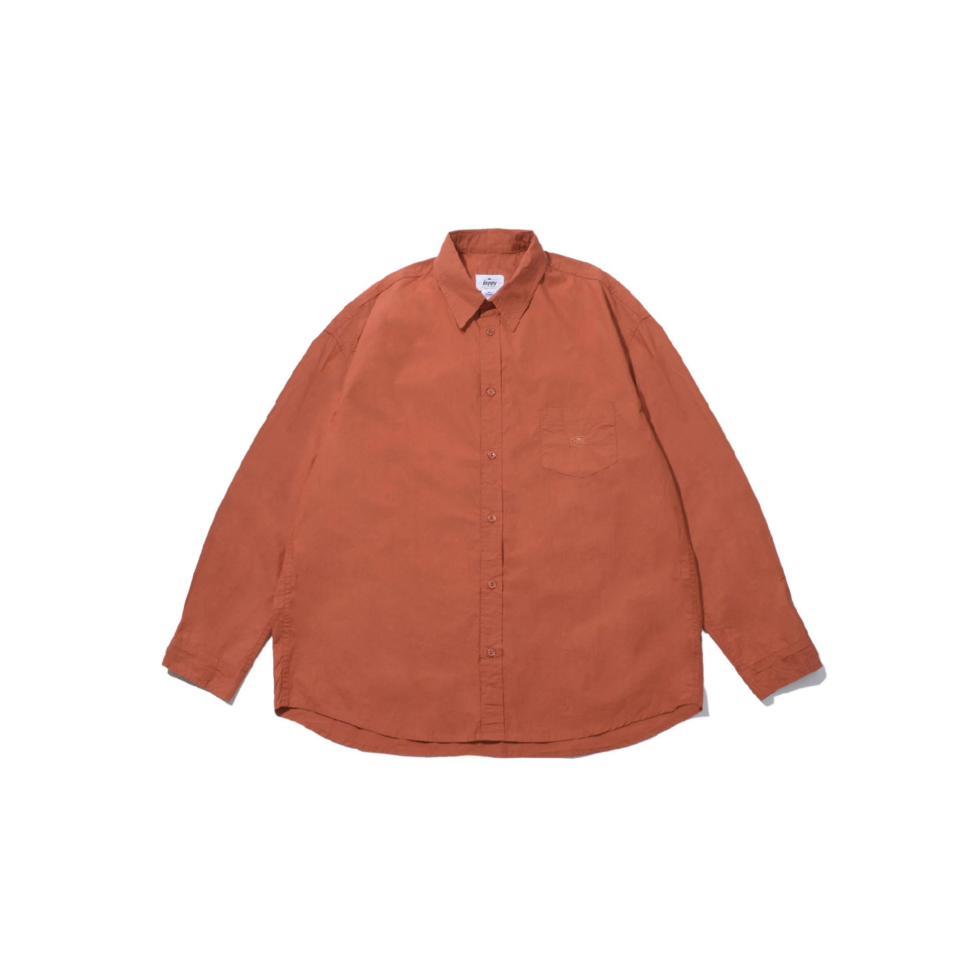 Kappy U LS Button Down Shirt Brick Relaxed Cotton Shirt