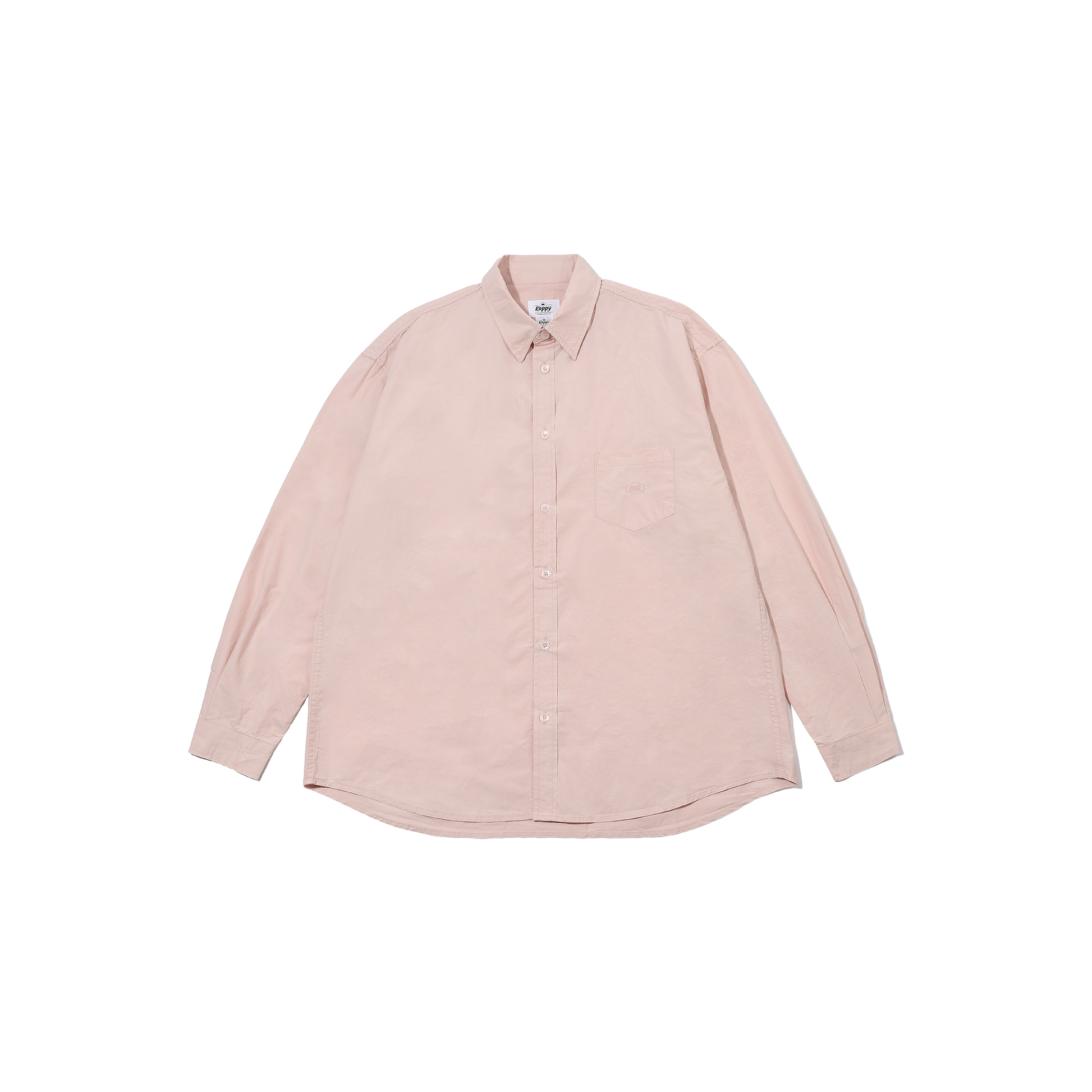 Kappy U LS Button Down Shirt Light Pink Relaxed Cotton Shirt