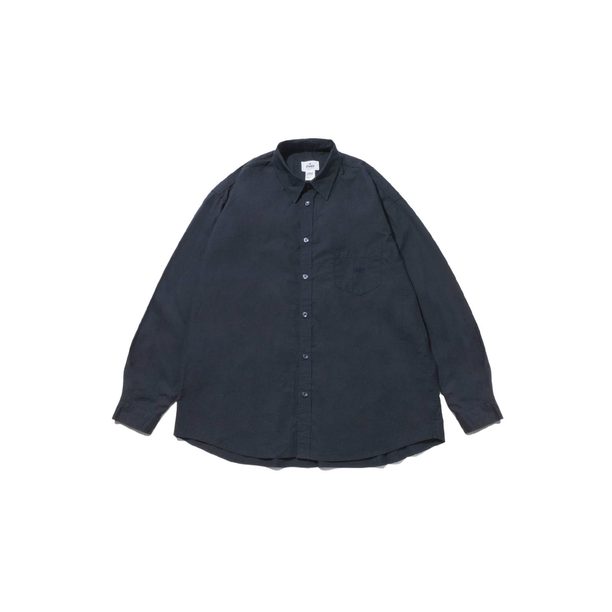 Kappy U LS Button Down Shirt Navy Relaxed Cotton Shirt