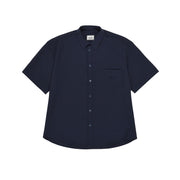 Kappy U Shirting Navy Relaxed Seersucker Half Shirt