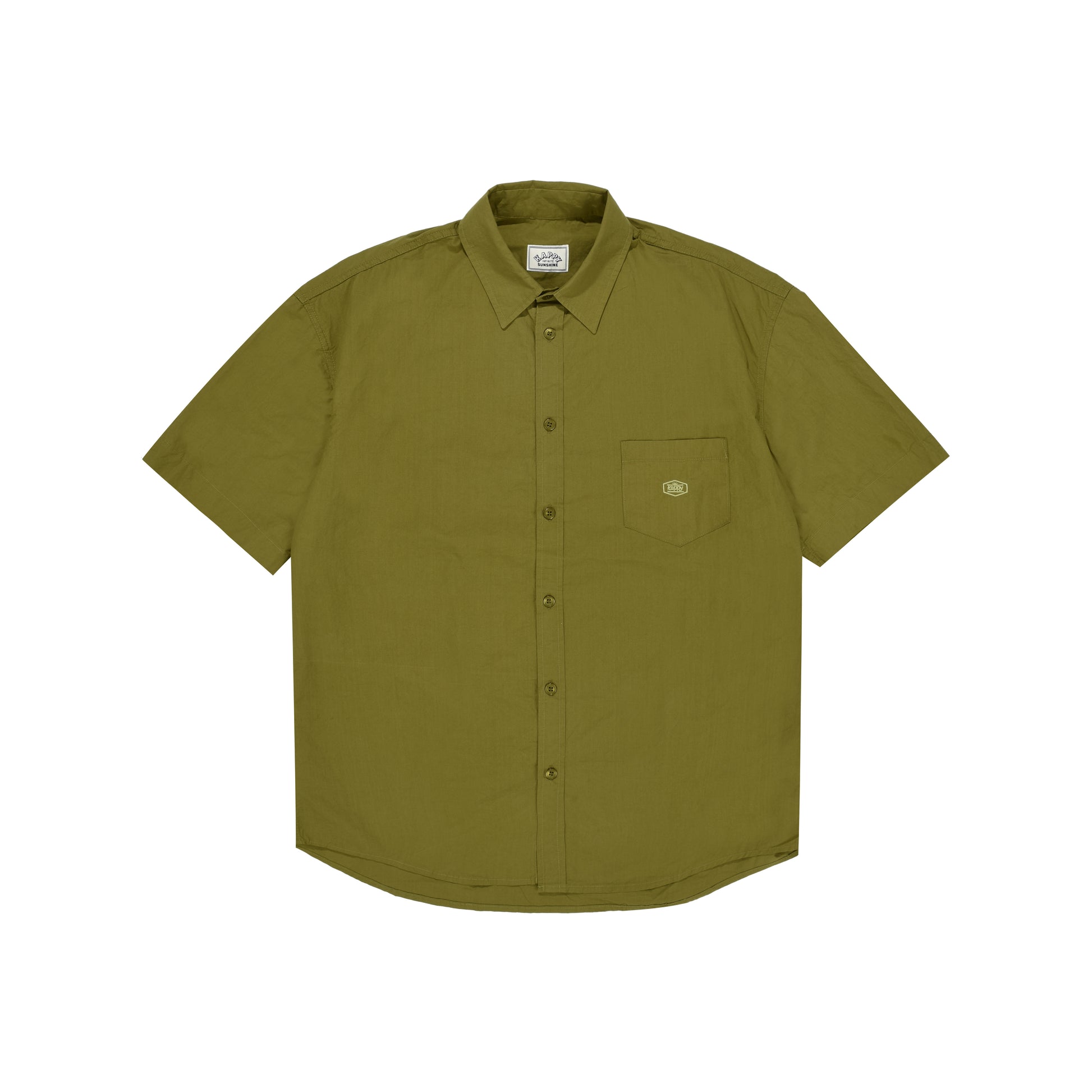 Kappy U Shirting Olive Relaxed Cotton Half Shirt