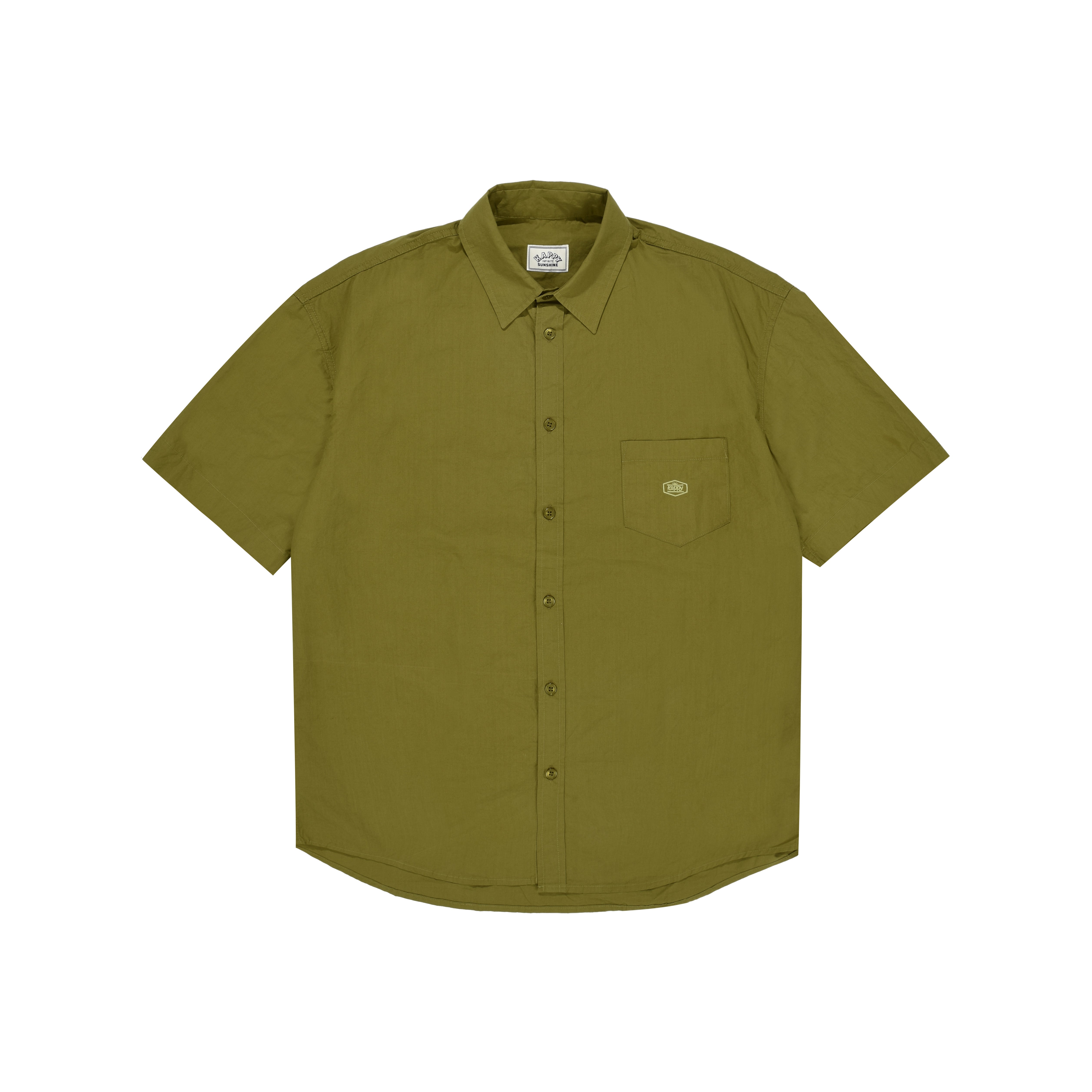 Kappy U Shirting Olive Relaxed Cotton Half Shirt