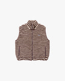 Kappy Vests Brown / O/S Stripe Fleece Zipper Vest - Brown